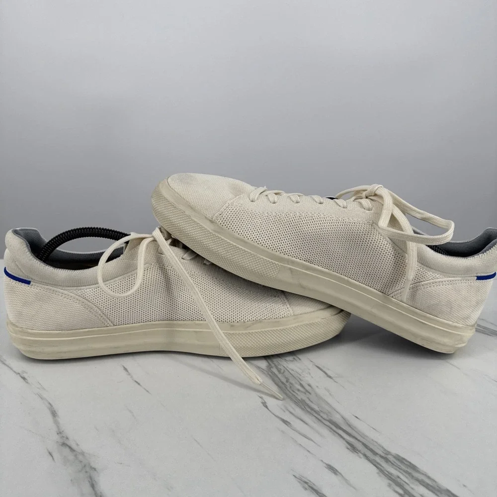 Rothys The RS02 Sneaker Bone White Knit Mesh Relaxed Minimalist Shoes 12M/13.5W